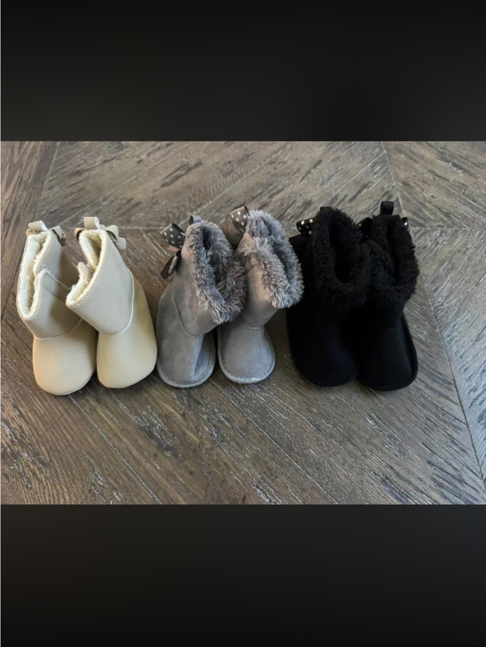 Carter's Baby Plush Lined Booties - Cream, Gray, Black